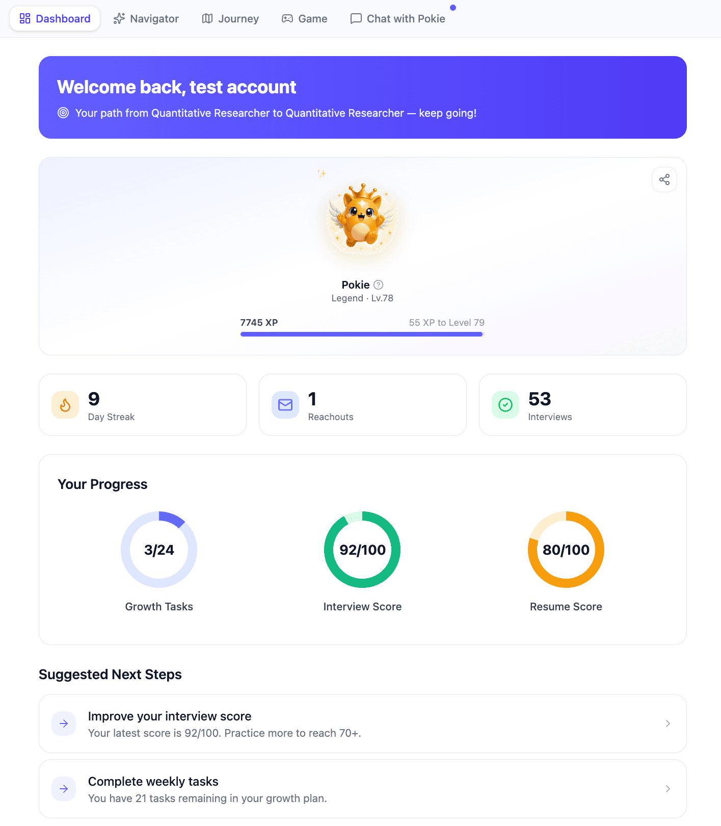 Dashboard — PokeBot platform screenshot