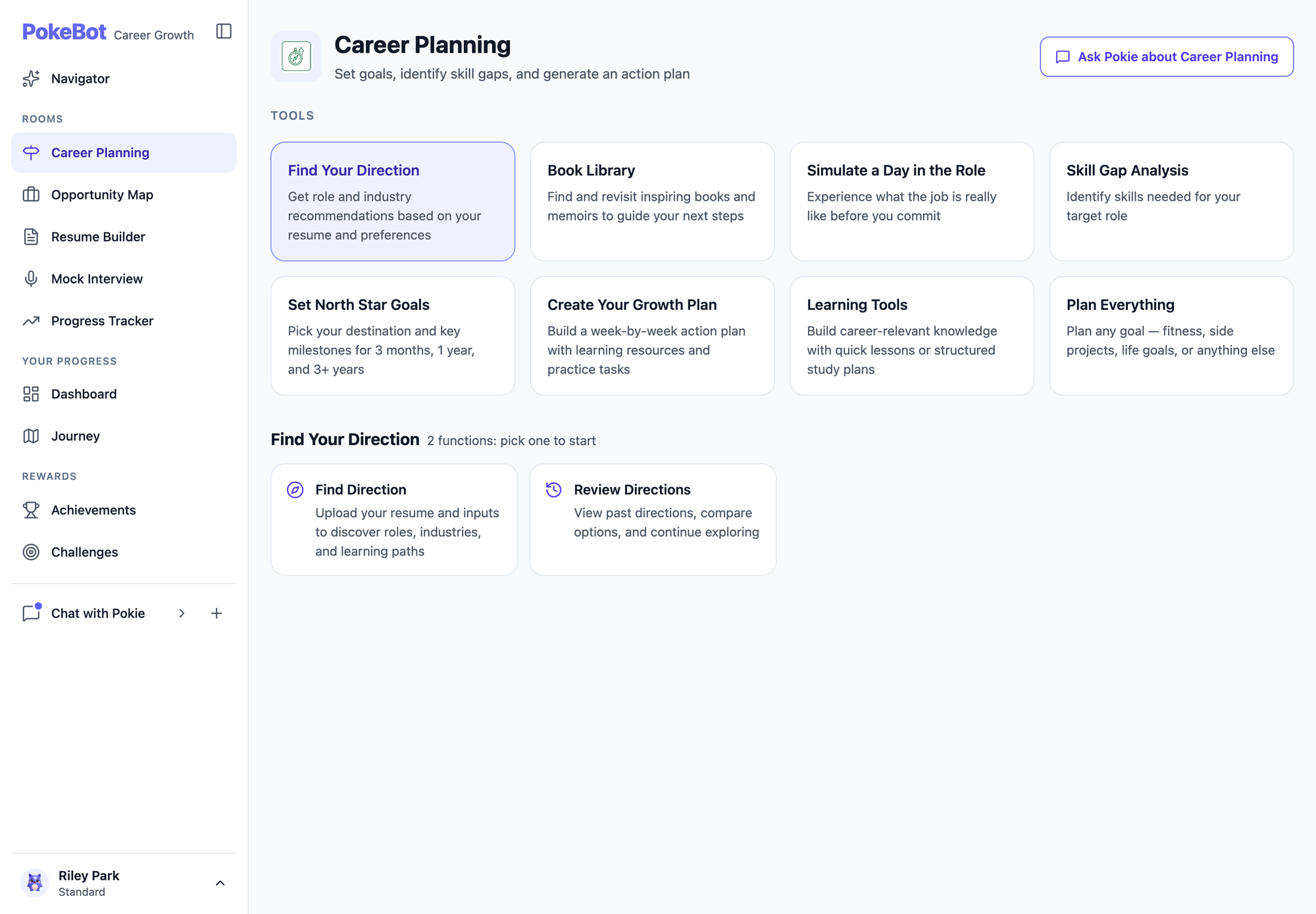 Rooms - Five Career Rooms, Each With Its Own Page | PokeBot