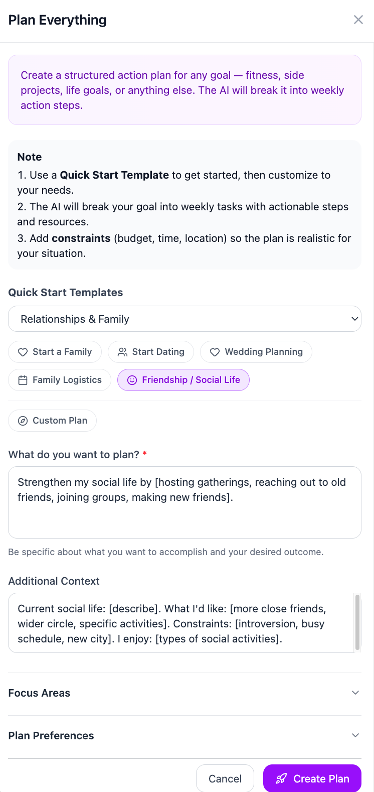 Plan Everything